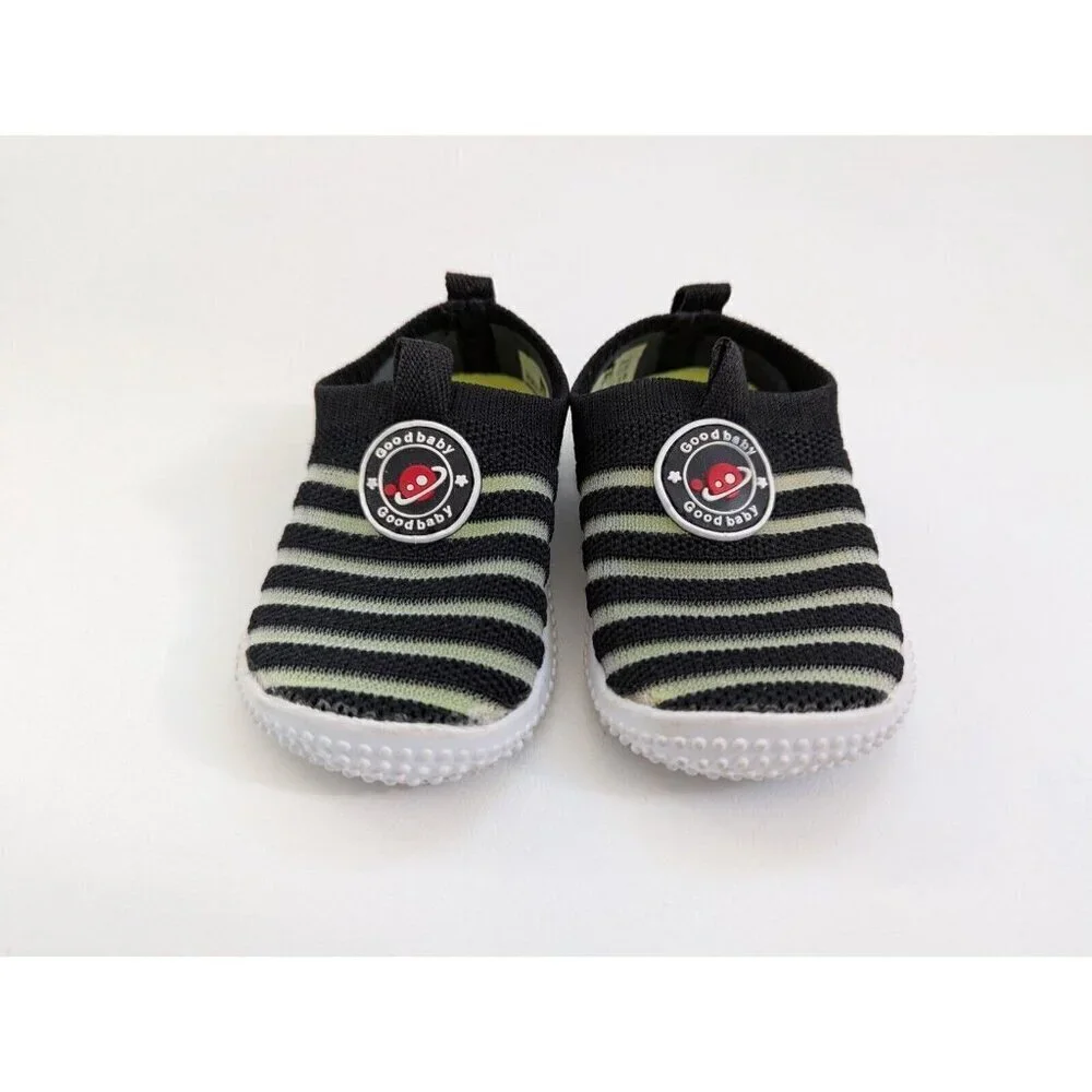 Good Baby Striped Knit Shoes Size 3.5 Non Slip